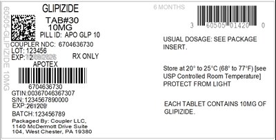 Label (60505 0142 1 Glipizide 10mg 67046 367 30)